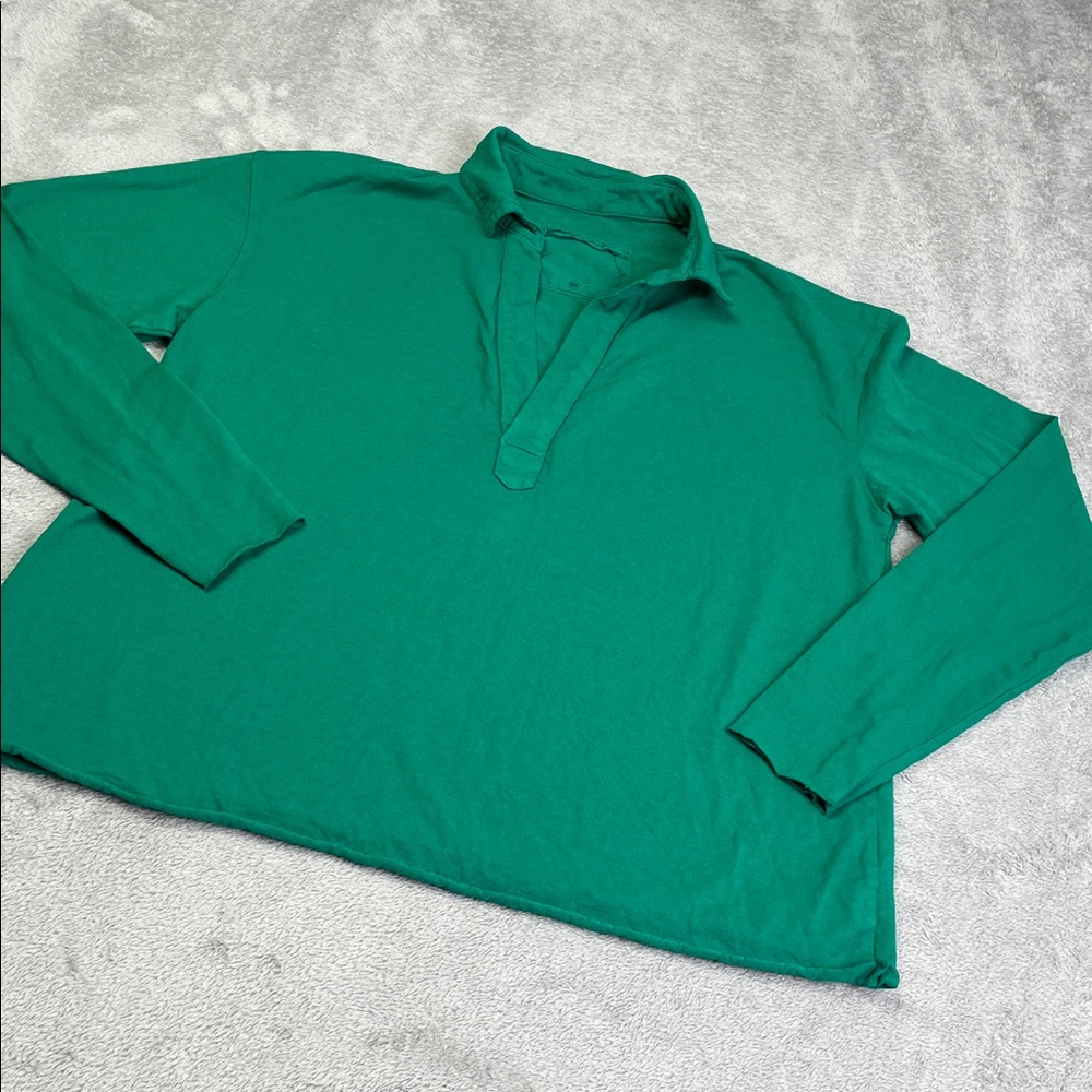 NEW Frank & Eileen XS 100% Cotton Green Popover Heritage Jersey Made in USA